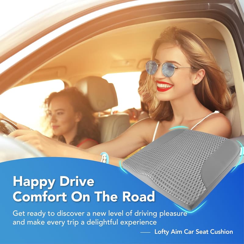 Memory Foam Autositzkissen für Ischias-Schmerzlinderung - Dunkelgrau