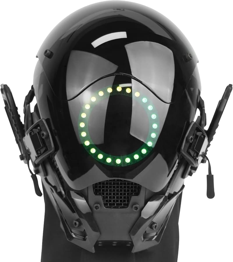 Punk LED Maske für Männer – Sci-Fi Neon für Cosplay und Fasching