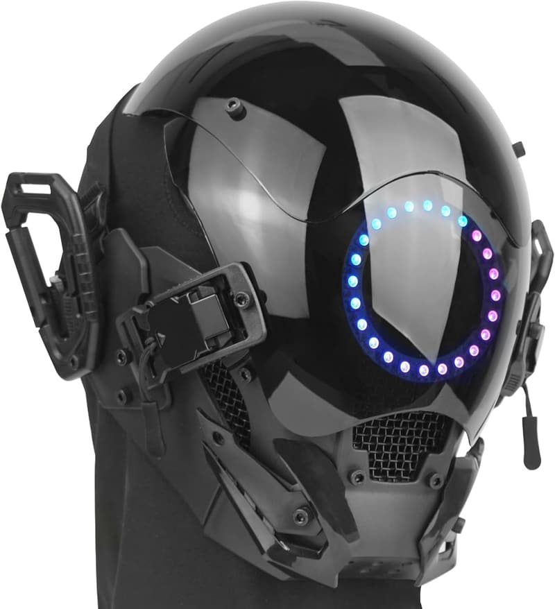 Punk LED Maske für Männer – Sci-Fi Neon für Cosplay und Fasching