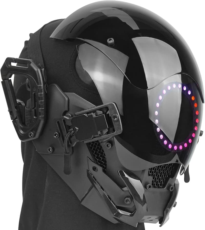 Punk LED Maske für Männer – Sci-Fi Neon für Cosplay und Fasching