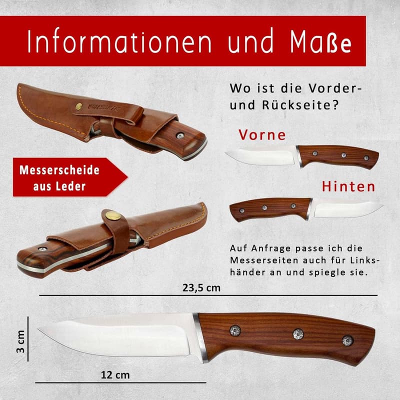 Personalisierte Jagdmesser mit Gravur für Männer - Geschenk für Jäger