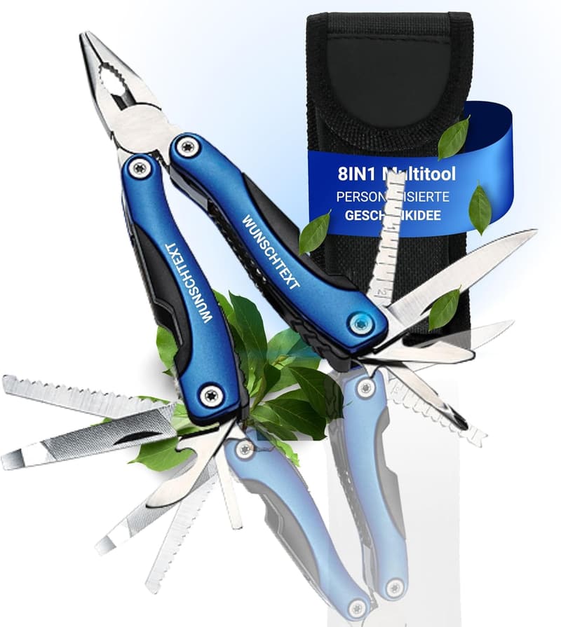 Personalisierter 8in1 Edelstahl Multitool für Männer zum Vatertag
