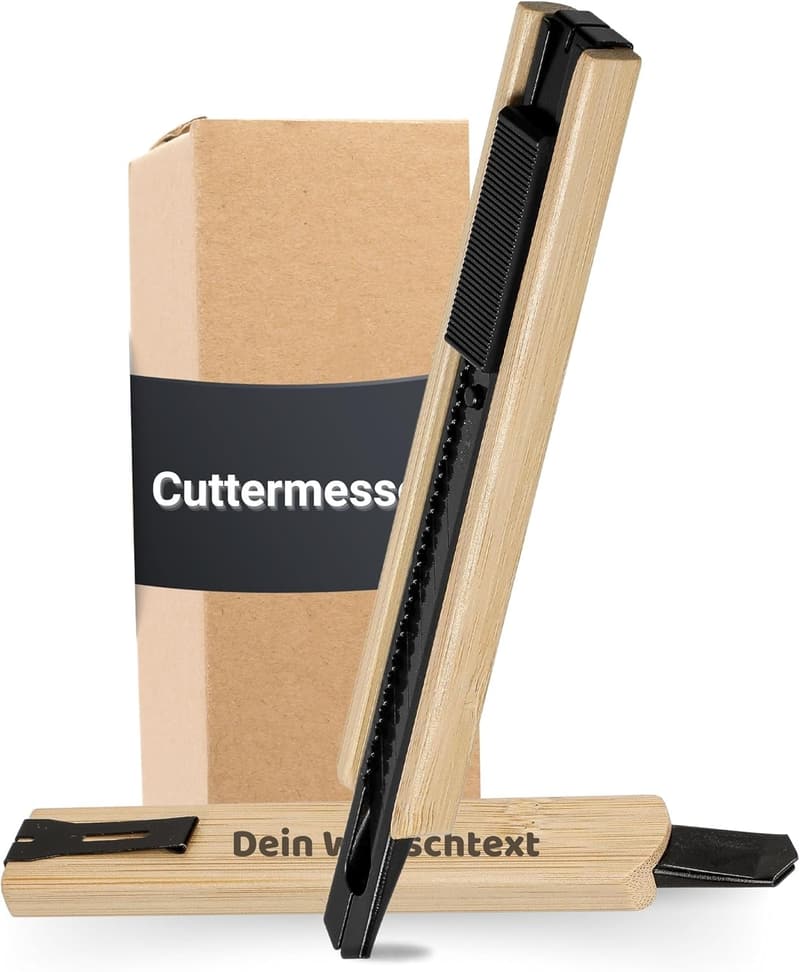 Personalisiertes Cuttermesser 'Slice' - Schwarzes Teppichmesser für Papa