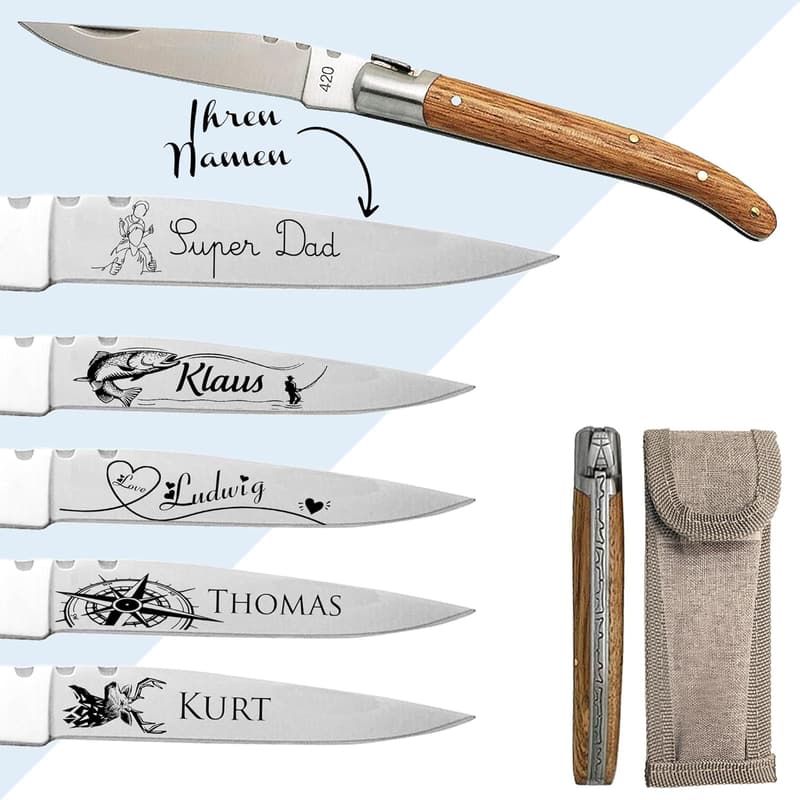 Personalisiertes Messer mit eingraviertem Namen - Geschenk für Männer