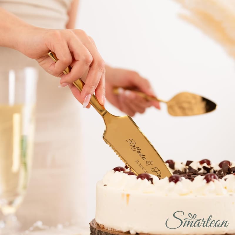 Personalisierter Cake-Server mit Tortenmesser – Hochzeitsgeschenk für Paare