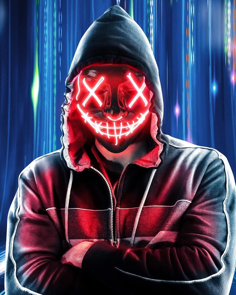 LED Halloween Maske mit 3 Beleuchtungsmodi für Kostümpartys
