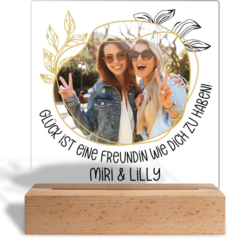 Personalisiertes Acrylglasbild mit Foto und Namen – 15x18 cm für Frauen