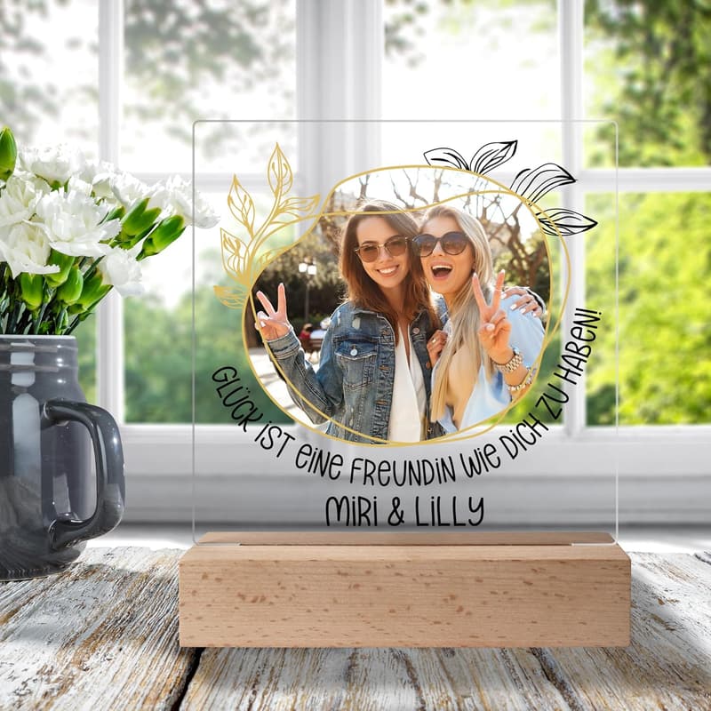 Personalisiertes Acrylglasbild mit Foto und Namen – 15x18 cm für Frauen