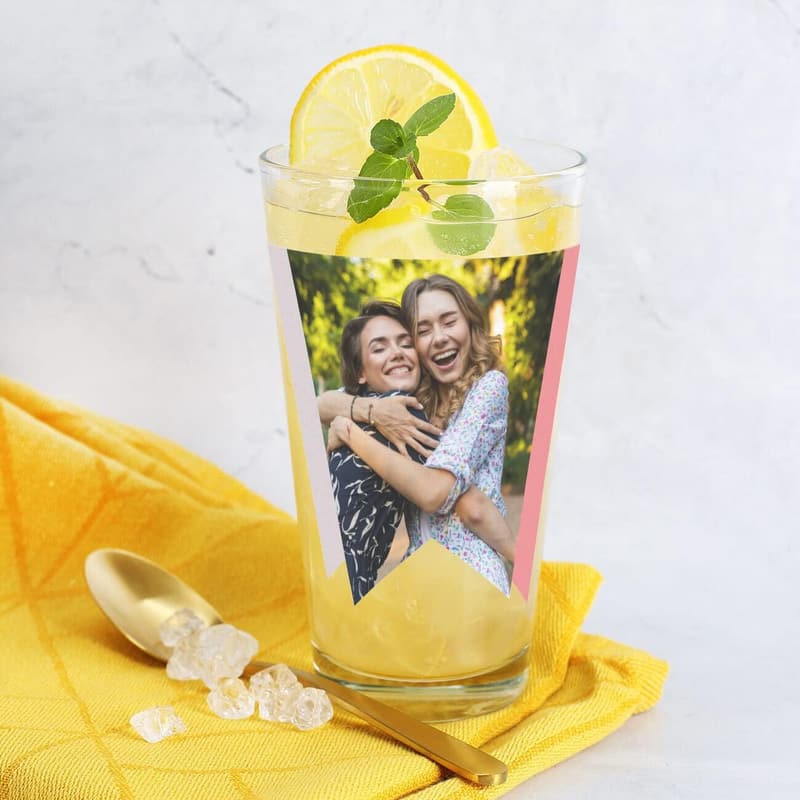 Personalisierbares Foto-Glas mit Wunschtext – perfektes Geschenk für Paare