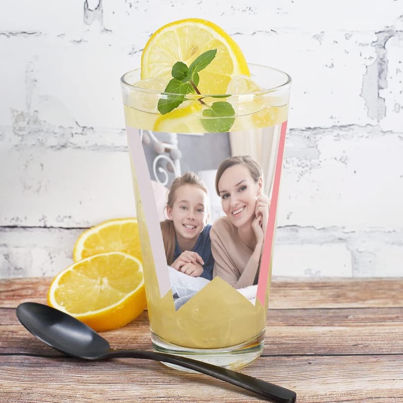 Personalisierbares Foto-Glas mit Wunschtext – perfektes Geschenk für Paare