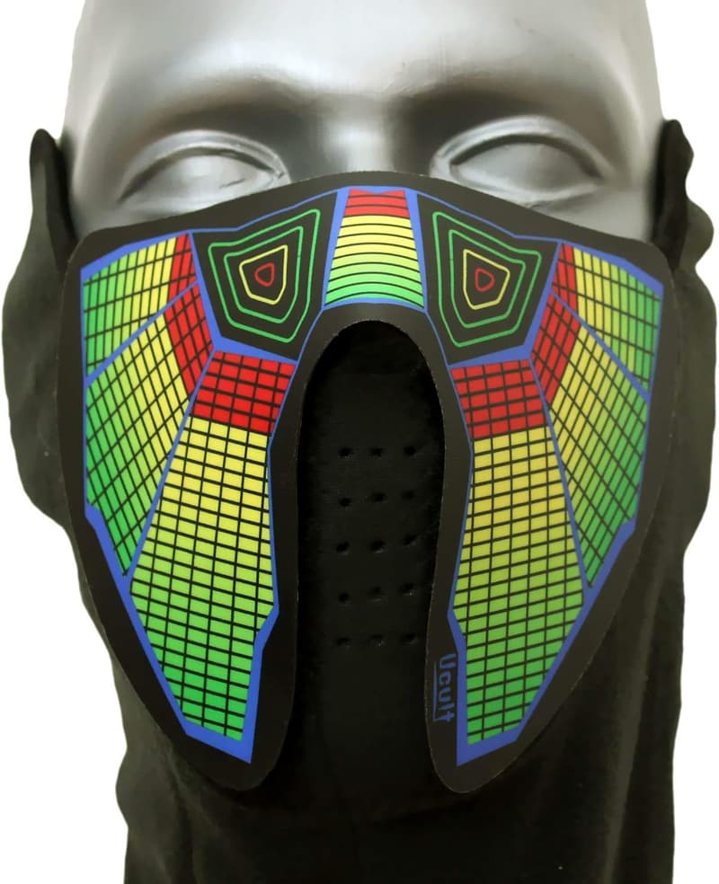 LED Equalizer Maske für Festivals und Raves – Soundaktiviert
