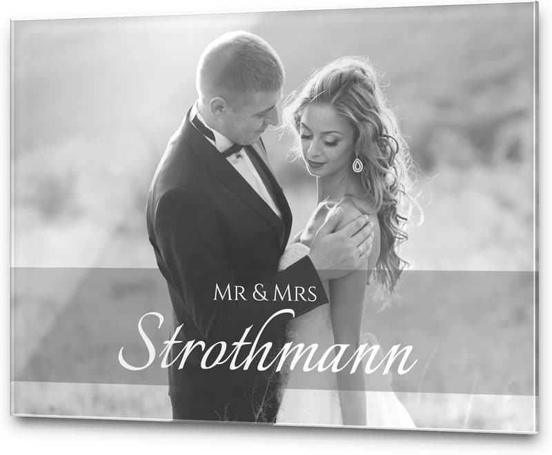 Personalisierte Acrylglasbild mit Foto und Wunschtext für Geburtstage