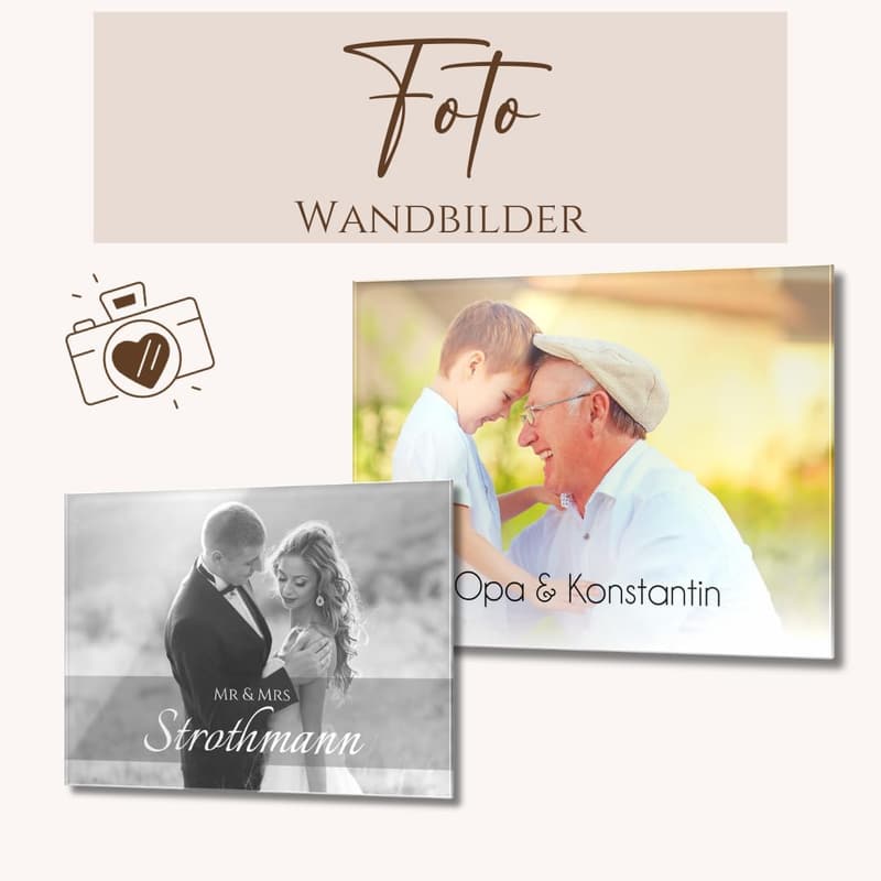 Personalisierte Acrylglasbild mit Foto und Wunschtext für Geburtstage