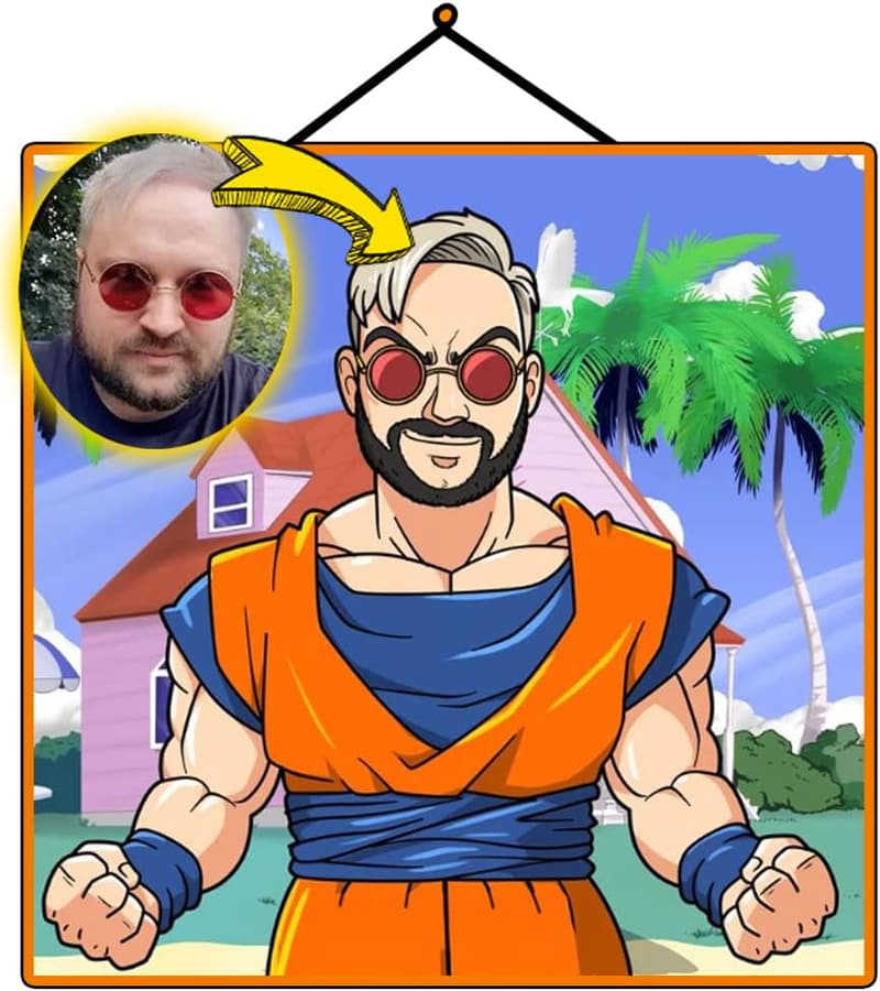 Personalisierte Cartoon-Körperzeichnung Dragon Ball Z – Handgefertigtes Wandbildgeschenk