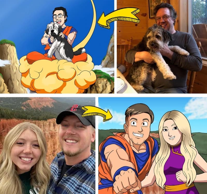 Personalisierte Cartoon-Körperzeichnung Dragon Ball Z – Handgefertigtes Wandbildgeschenk