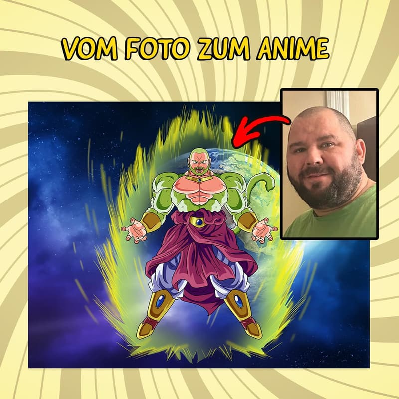 Personalisiertes Dragonball Z Poster mit deinem Foto – ideales Anime Geschenk