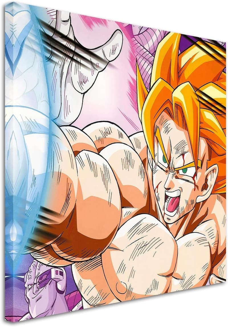 Dragon Ball Z Super Saiyan Goku Leinwandbild 60x60 cm, gerahmt