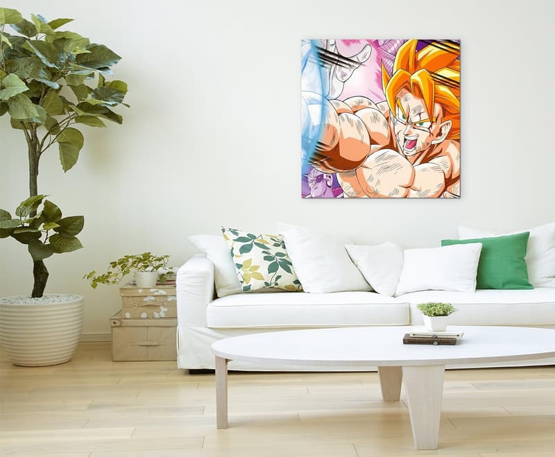 Dragon Ball Z Super Saiyan Goku Leinwandbild 60x60 cm, gerahmt