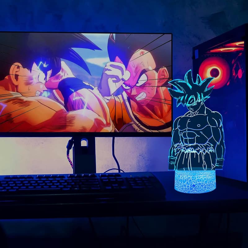 Dragon Ball Nachtlicht 3D LED mit Fernbedienung – dimmbar, 7 Farben, für Goku-Fans