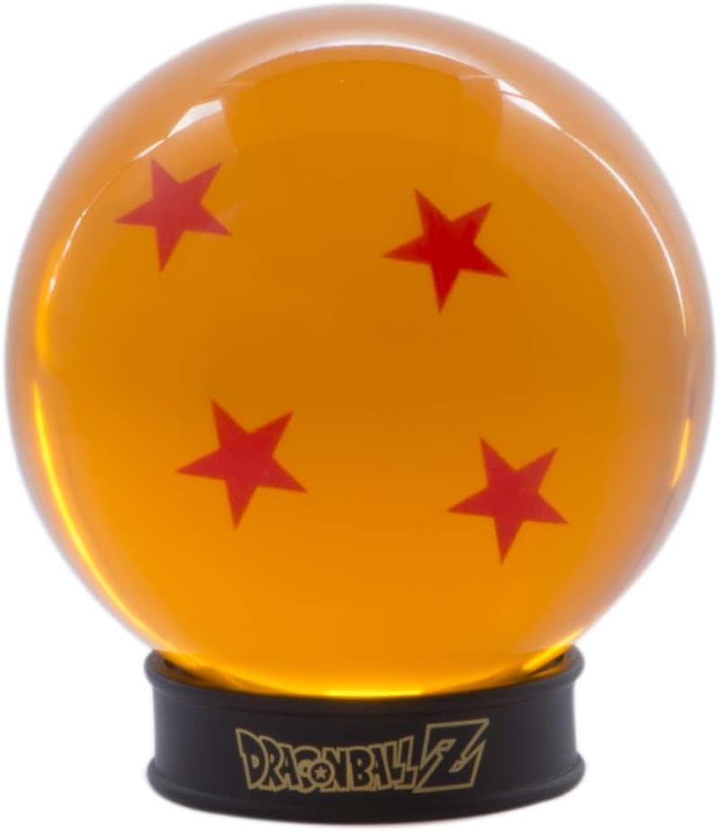 Dragon Ball Kristallkugel mit 4 Sternen – 75 mm mit Sockel