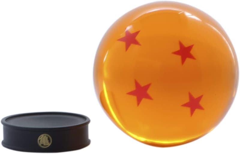 Dragon Ball Kristallkugel mit 4 Sternen – 75 mm mit Sockel