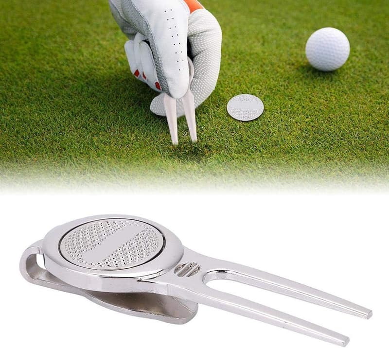Klappbares Golf Divot Tool mit Magnetmarker aus Zinklegierung
