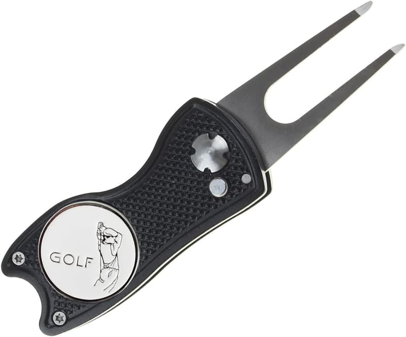 Faltbares Golf-Divot-Tool mit magnetischer Kugelmarkierung