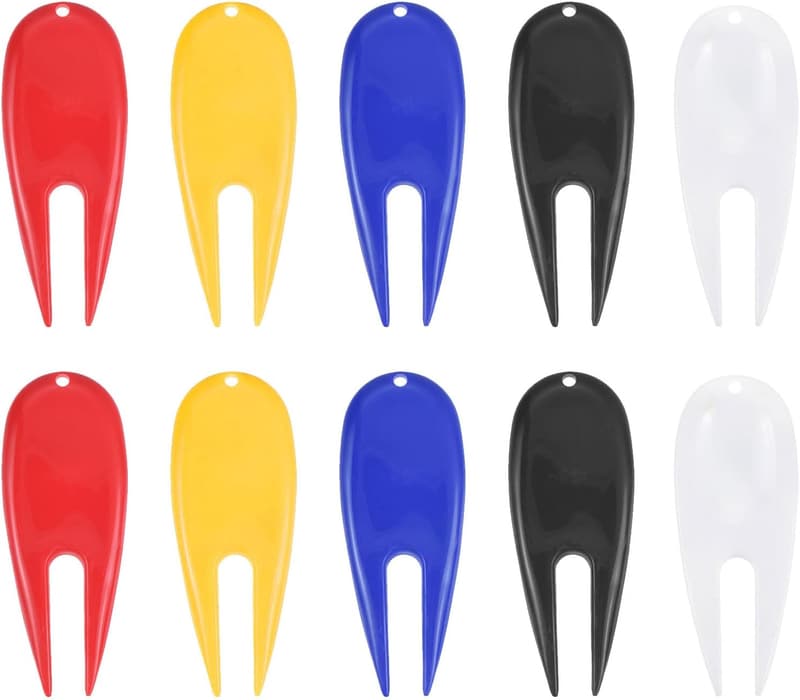 Golf Divot Reparaturwerkzeug Set - 10er Pack in 5 Farben