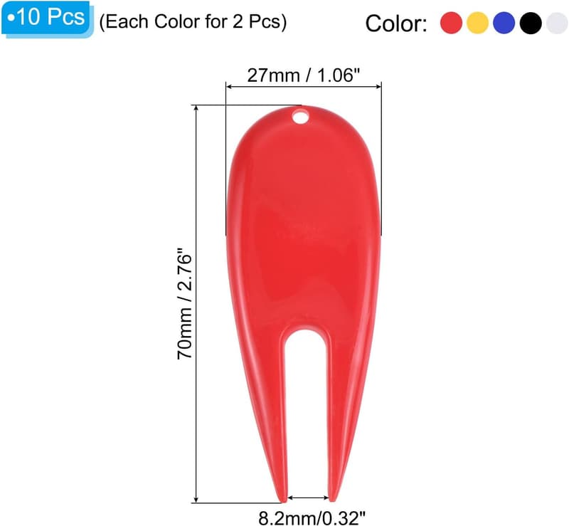 Golf Divot Reparaturwerkzeug Set - 10er Pack in 5 Farben