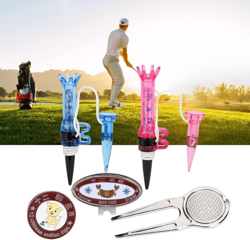 Langlebiges 5-teiliges Golf-Divot-Werkzeug-Set aus Kunststoff und Edelstahl