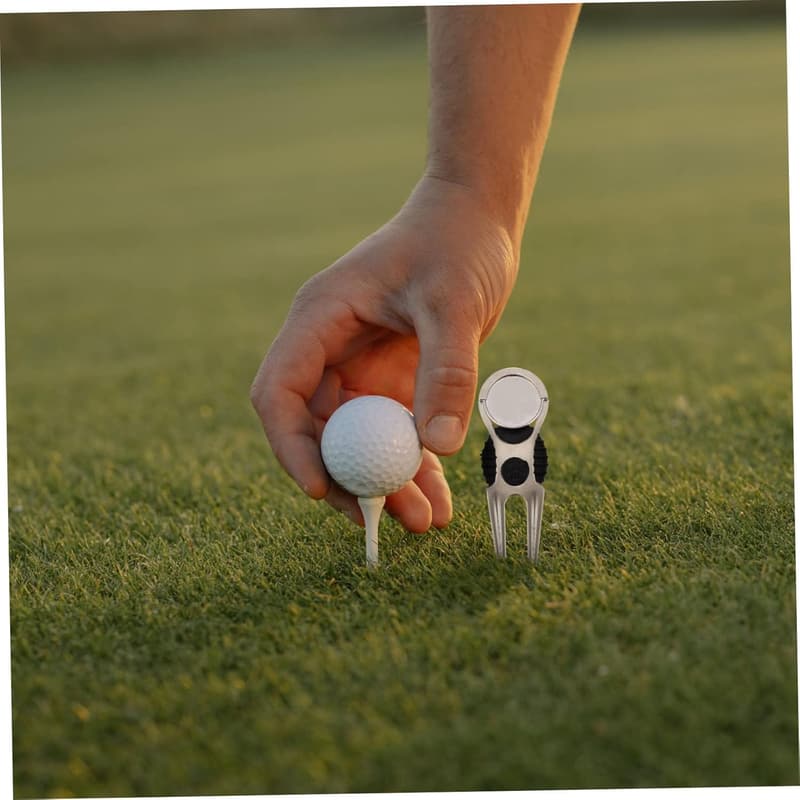 Golf Divot Reparaturwerkzeug mit Magnetischem Ballmarker aus Zinklegierung