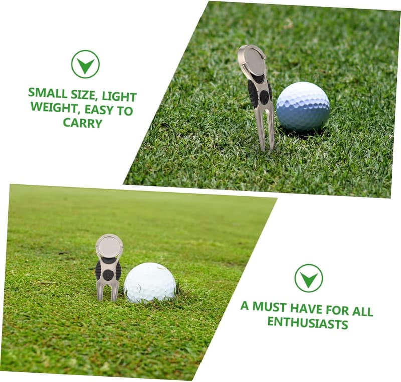 Golf Divot Reparaturwerkzeug mit Magnetischem Ballmarker aus Zinklegierung
