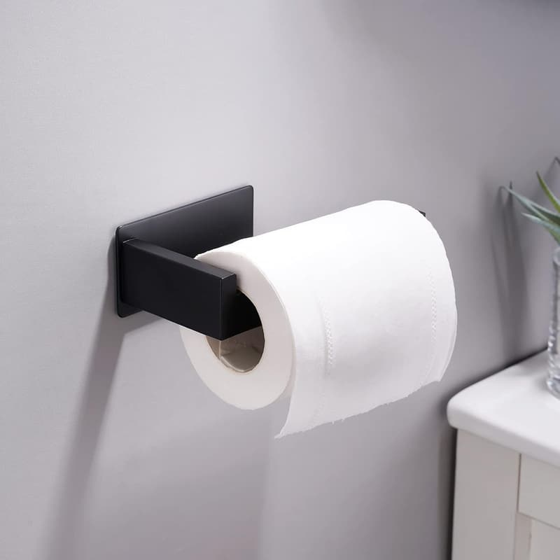 Selbstklebender Toilettenpapierhalter aus Edelstahl für Bad und Küche, Schwarz