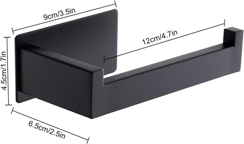 Selbstklebender Toilettenpapierhalter aus Edelstahl für Bad und Küche, Schwarz