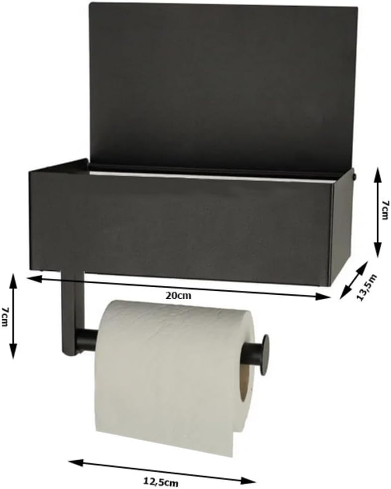 Toilettenpapierhalter mit Ablage und Feuchttücher-Behälter, montierbar