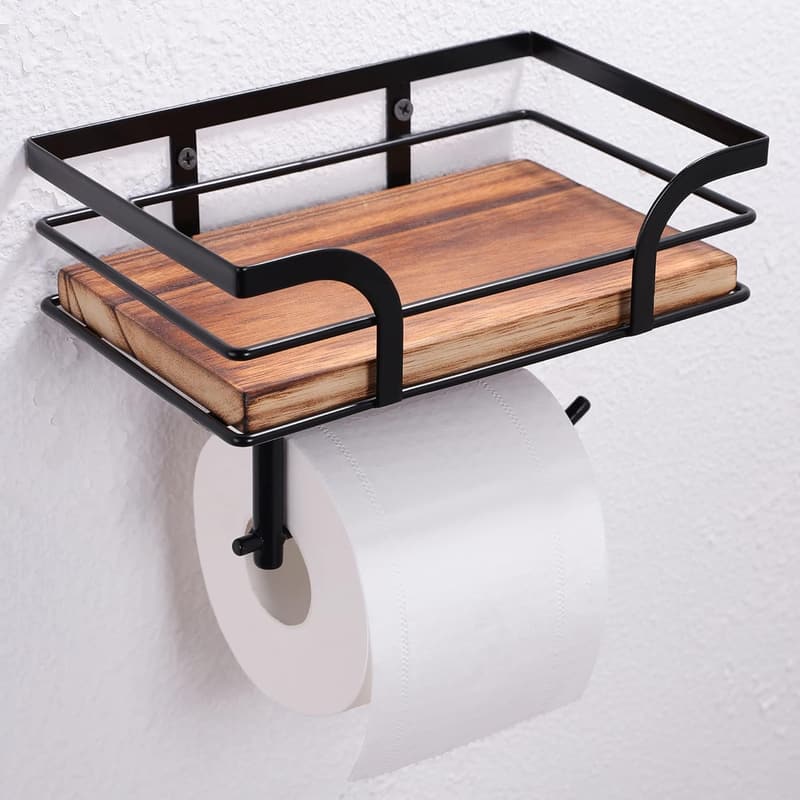 Selbstklebender Toilettenpapierhalter mit Ablage für Badzimmer