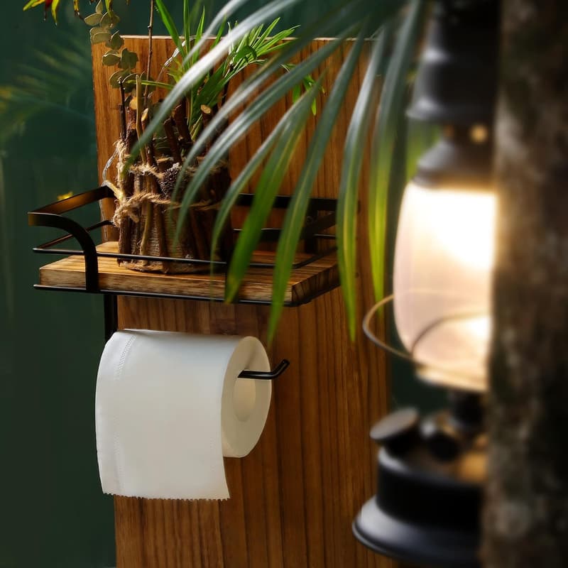 Selbstklebender Toilettenpapierhalter mit Ablage für Badzimmer