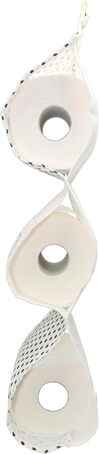 Bestickter Toilettenpapierhalter mit 3 Stoffrollen im Shabby Chic
