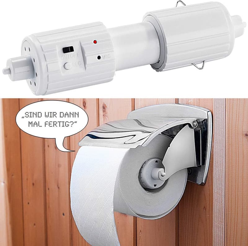 Sprechender Toilettenpapierhalter mit Textaufzeichnungsknopf