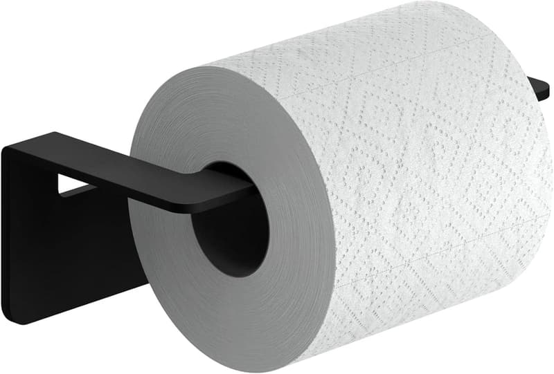 Edelstahl Toilettenpapierhalter ohne Bohren - selbstklebend schwarz