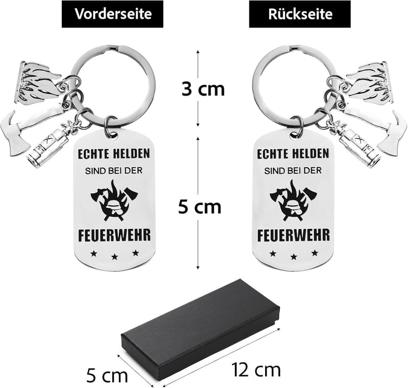 Schlüsselanhänger Feuerwehrmann - Glücksbringer für Männer zur Geburtstagsfeier