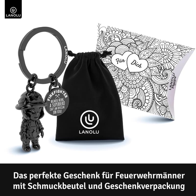 Feuerwehrmann Schlüsselanhänger aus Metall – Glücksbringer für Männer
