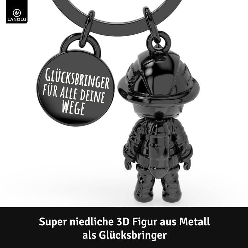 Schlüsselanhänger Feuerwehrmann aus Metall – Geschenk für Männer