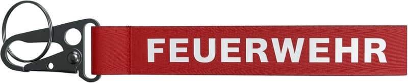 Schlüsselanhänger Feuerwehr - rotes Design mit Karabiner für Kinder und Sammler