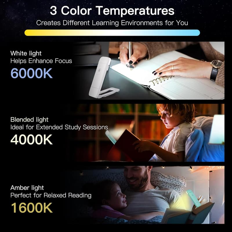 Rechargeable Clip-on Book Lamp | Perfect Christmas Gift for Readers