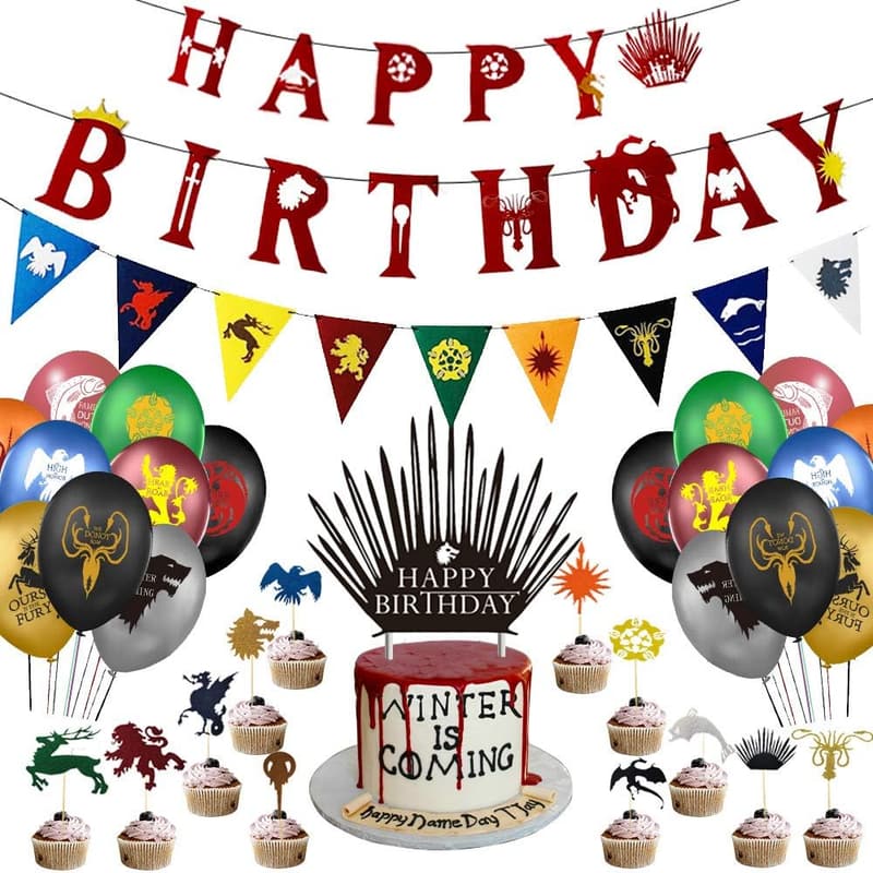 Game of Thrones Birthday Party Supplies - 63PCS Banner and Decor