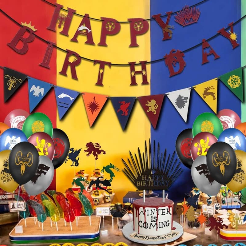 Game of Thrones Birthday Party Supplies - 63PCS Banner and Decor