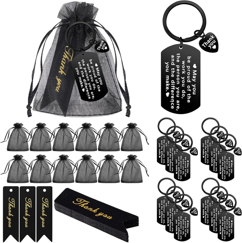 Employee Appreciation Gift Set: 36 Graduation Keychains & Cards
