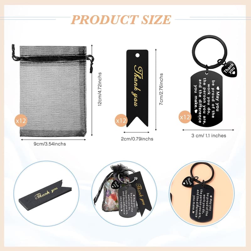 Employee Appreciation Gift Set: 36 Graduation Keychains & Cards
