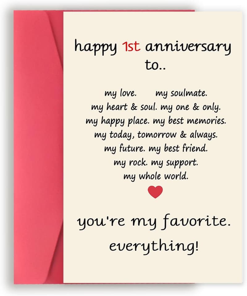 1st Anniversary Funny Card for Couples